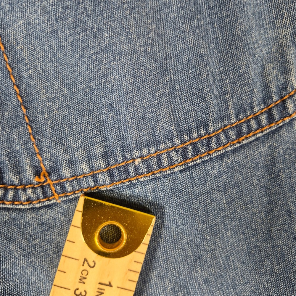 Wrangler Denim Button Down Shirt Mens XXL Blue Short Sleeve Authentic Western - Picture 6 of 10